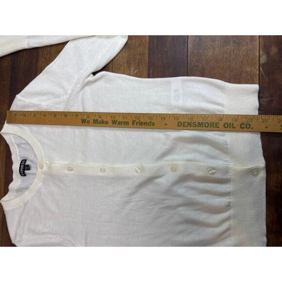 Express White Crew Neck Button Front Cropped Cardigan Women's Size Small - Picture 7 of 8